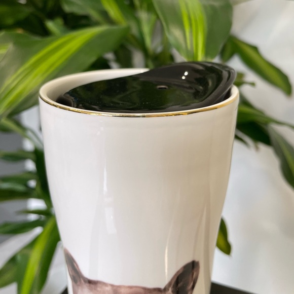 Ciroa Bear Travel Mug 7" Tall Ceramic Latte Cup Insulated Lid Winter Cute - Picture 4 of 9